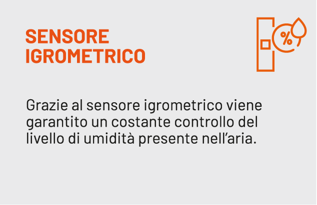 Icona sensore igrometrico per il costante controllo dell'umidità e prevenzione muffe o condense