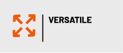 Icona flessibilità e versatilità dimensionale con frecce direzionali di misura su misura